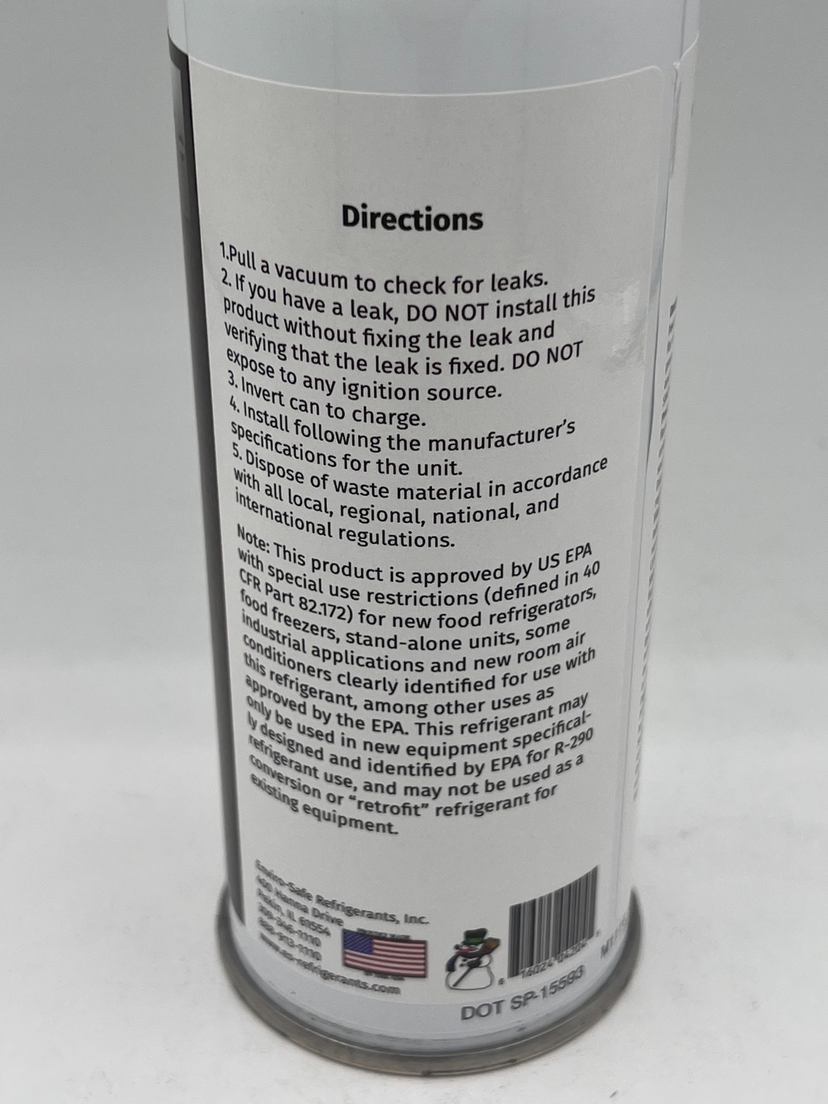 Enviro-Safe Refrigerants, R-290, (1) One 8 oz. Can