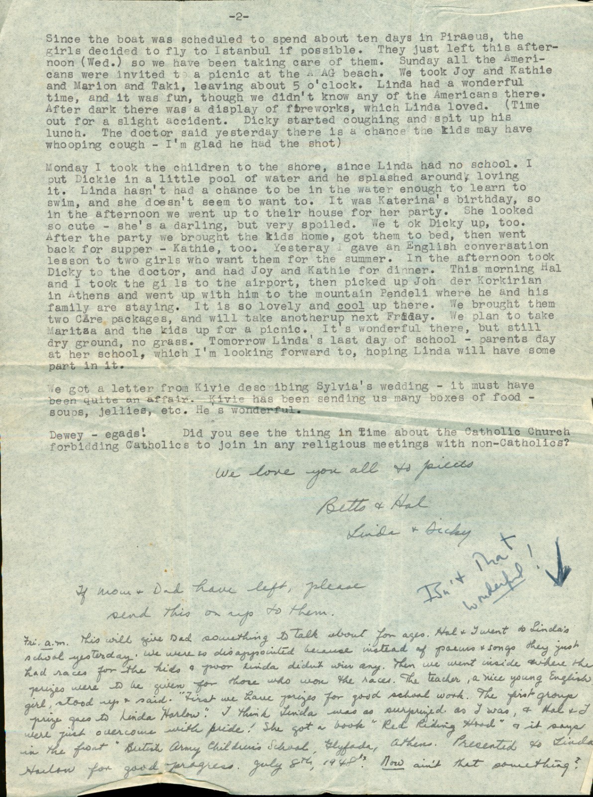 Greek Civil War Men Taken Communists Whooping Cough Dysentery Greece Letter AMAG