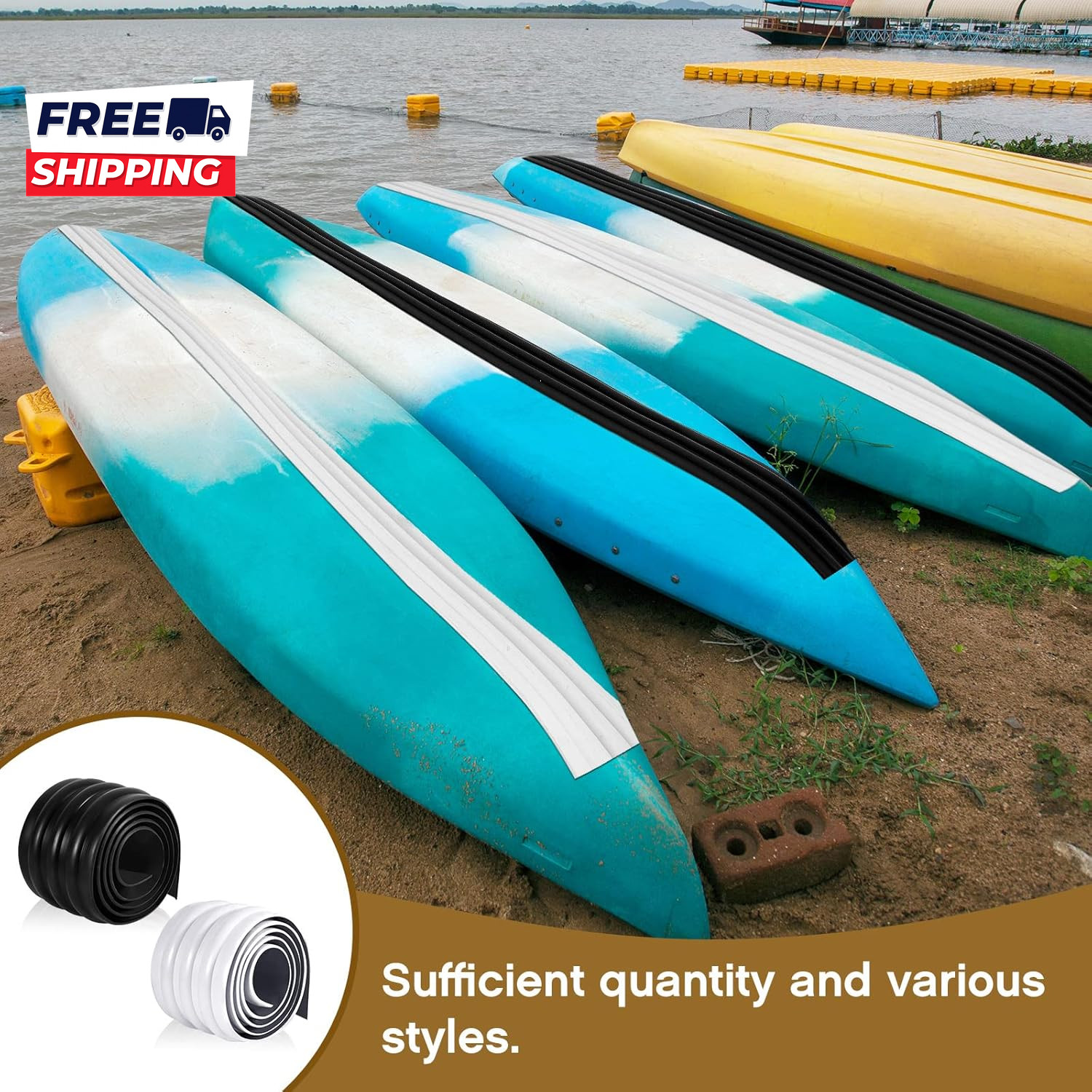 2 Rolls Self Adhesive DIY Keel Guard for Fiberglass and Aluminum Boats Protector