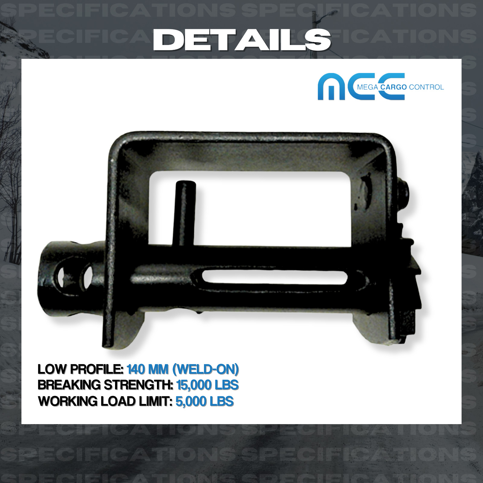 2 Pack Combination Weld-On Winch Flatbed Trailer Winch for 2" - 4" Winch Strap