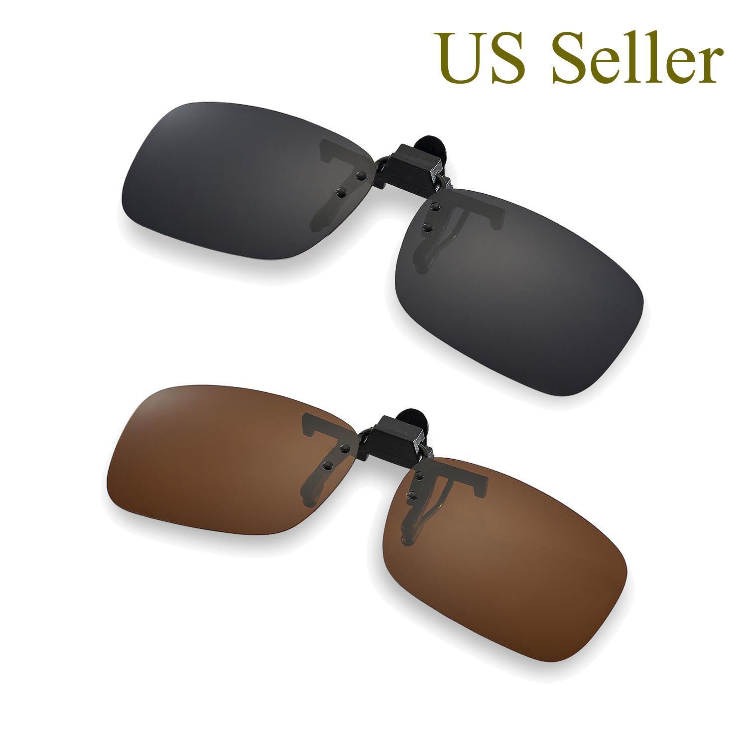 Walleva Clip-on Flip-up Polarized Lenses,Anti Glare for Driving,Outdoor Activity