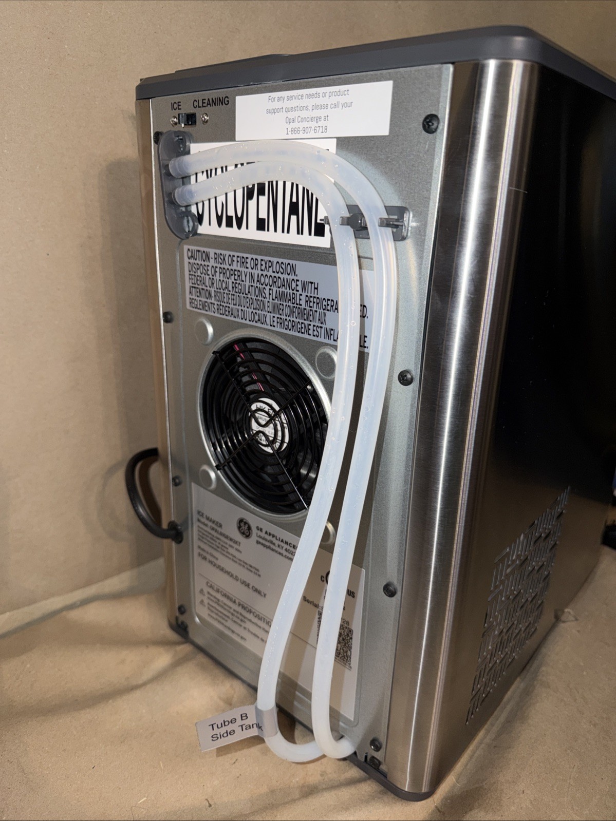 GE Profile Opal Nugget Ice Maker + Side Tank Countertop Icemaker Stainless Steel