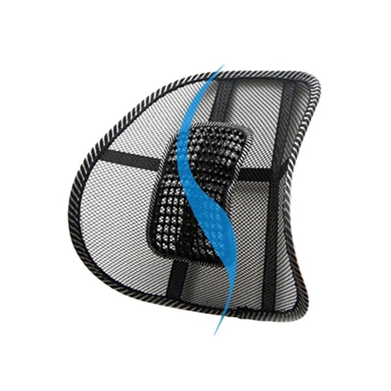 Car Seat Back Support Breathable Mesh Back Lumbar Support Cushion w/Massage Bead