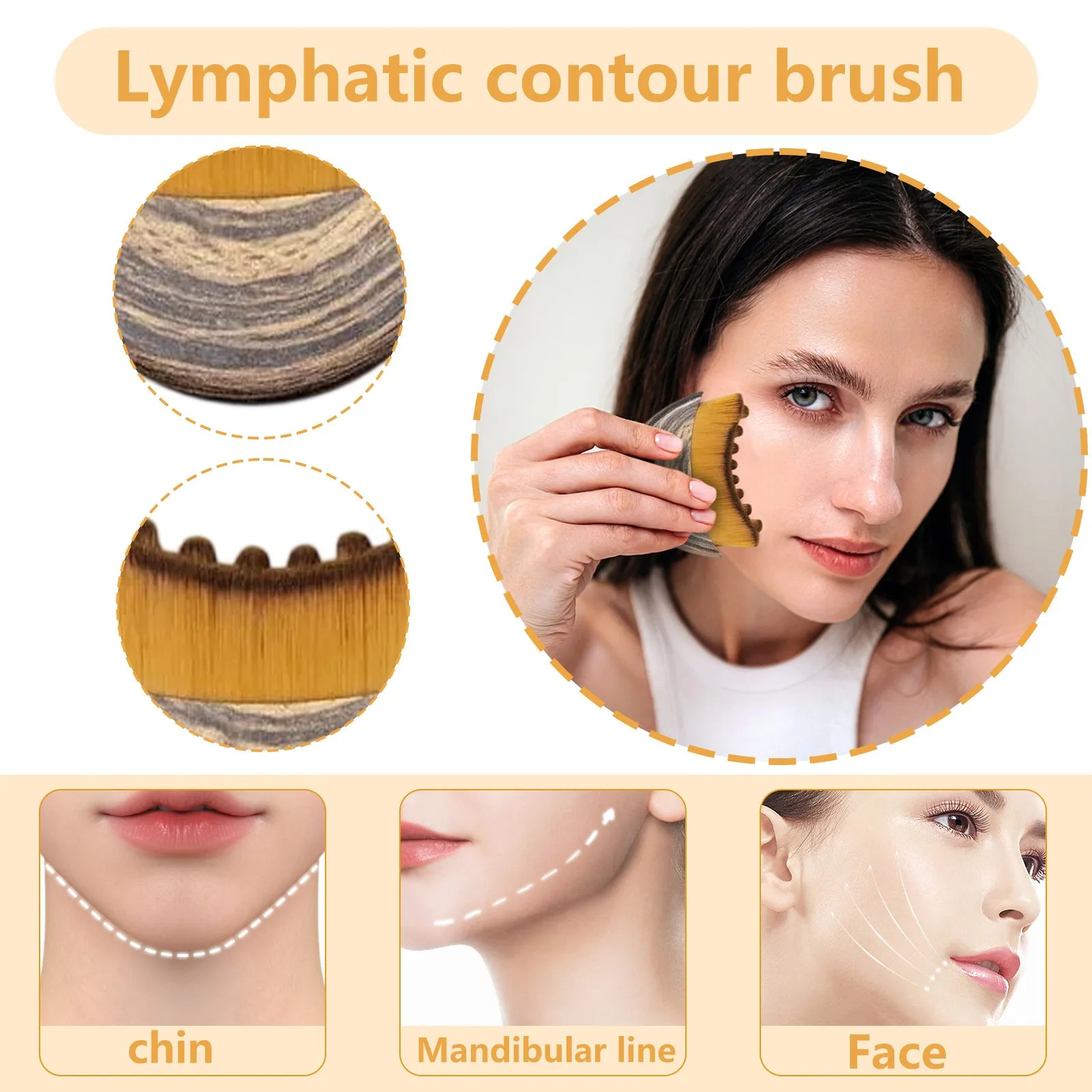 2PC Lymphatic Contour Face Brush Lymphatic Drainage Massager for Face by Glowiex