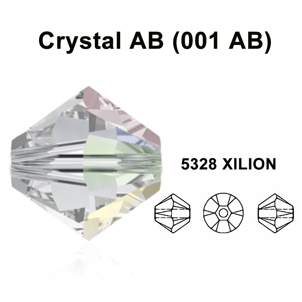 Swarovski 5328 XILION Bicone Beads Factory Pack CRYSTAL AB 001 AB *Pick Size QTY