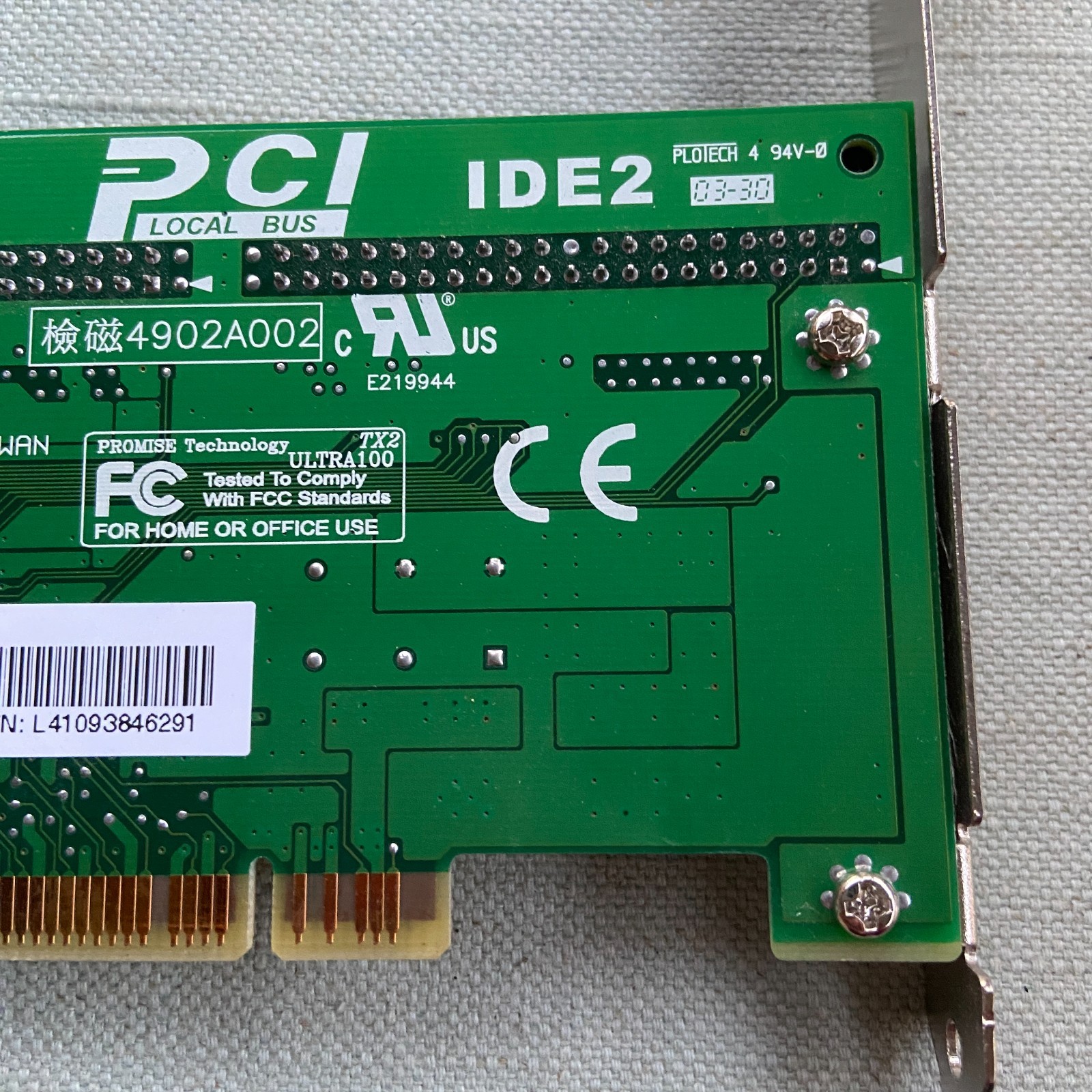 Promise Technologies Ultra 100 TX2 ATA/ATAPI Dual IDE Controller PCI Card Vintag