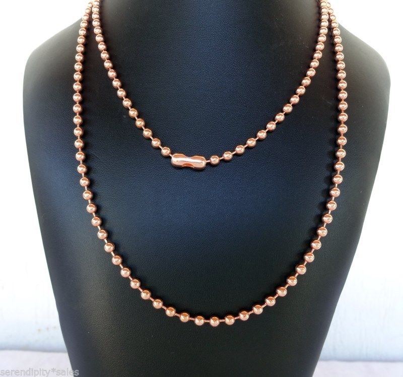 COPPER BALL CHAIN Necklaces 4.5mm ~3/16" round bead #10 Choose length + Quantity