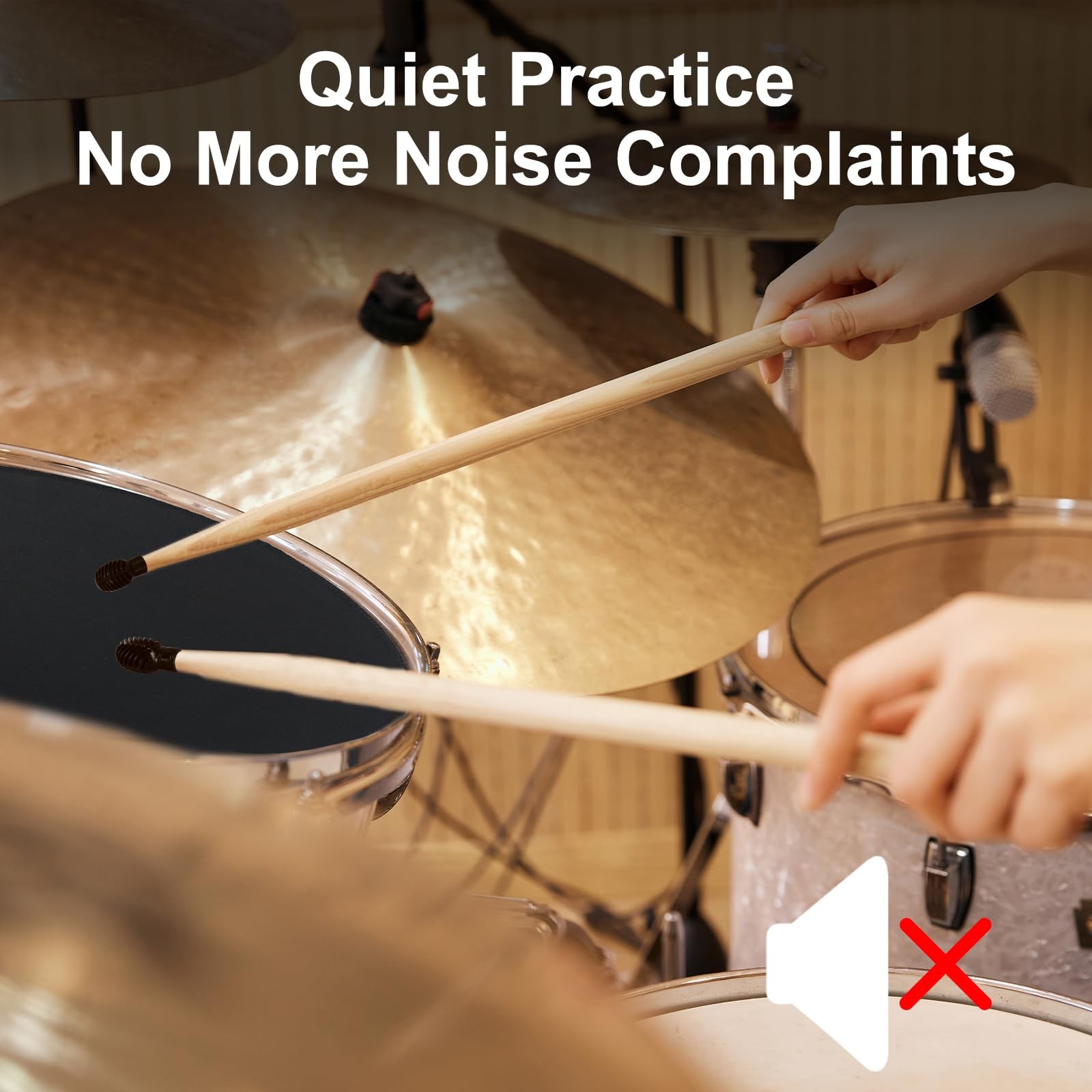 4 Pack Drumstick Dampeners for Silent Practice Drums Silicone 4 Pack, Black