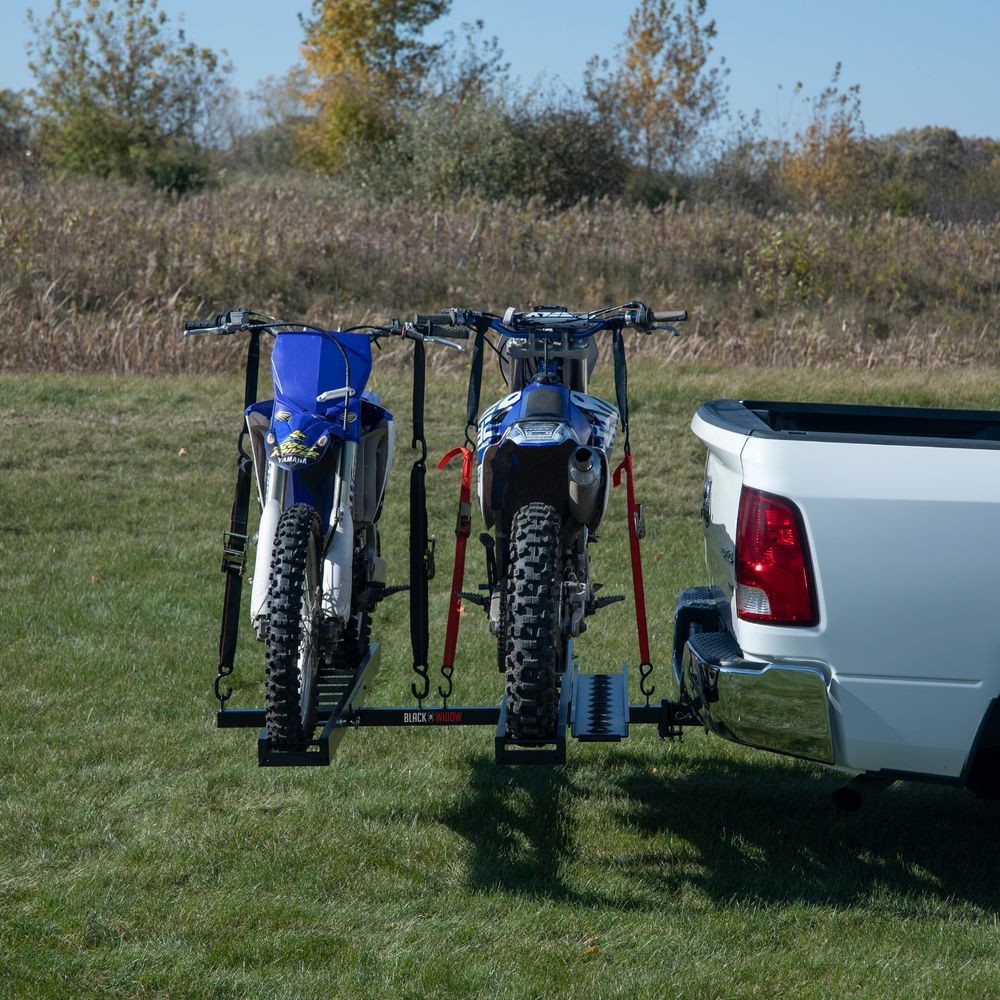 Black Widow Pro Black Anodized Aluminum Double Dirt Bike Carrier - 600 lb. Capa