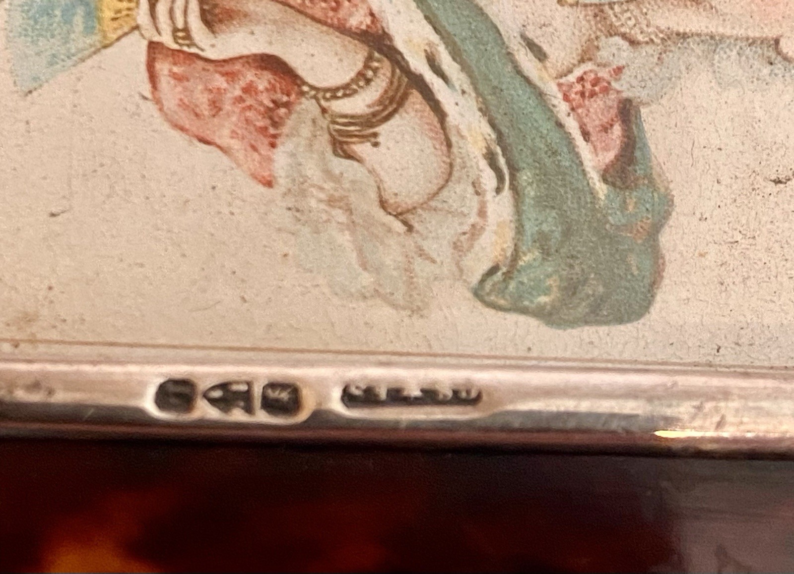 Antique Sterling Silver Tortoise Shell Playing Card Bridge Box - Chester 1894