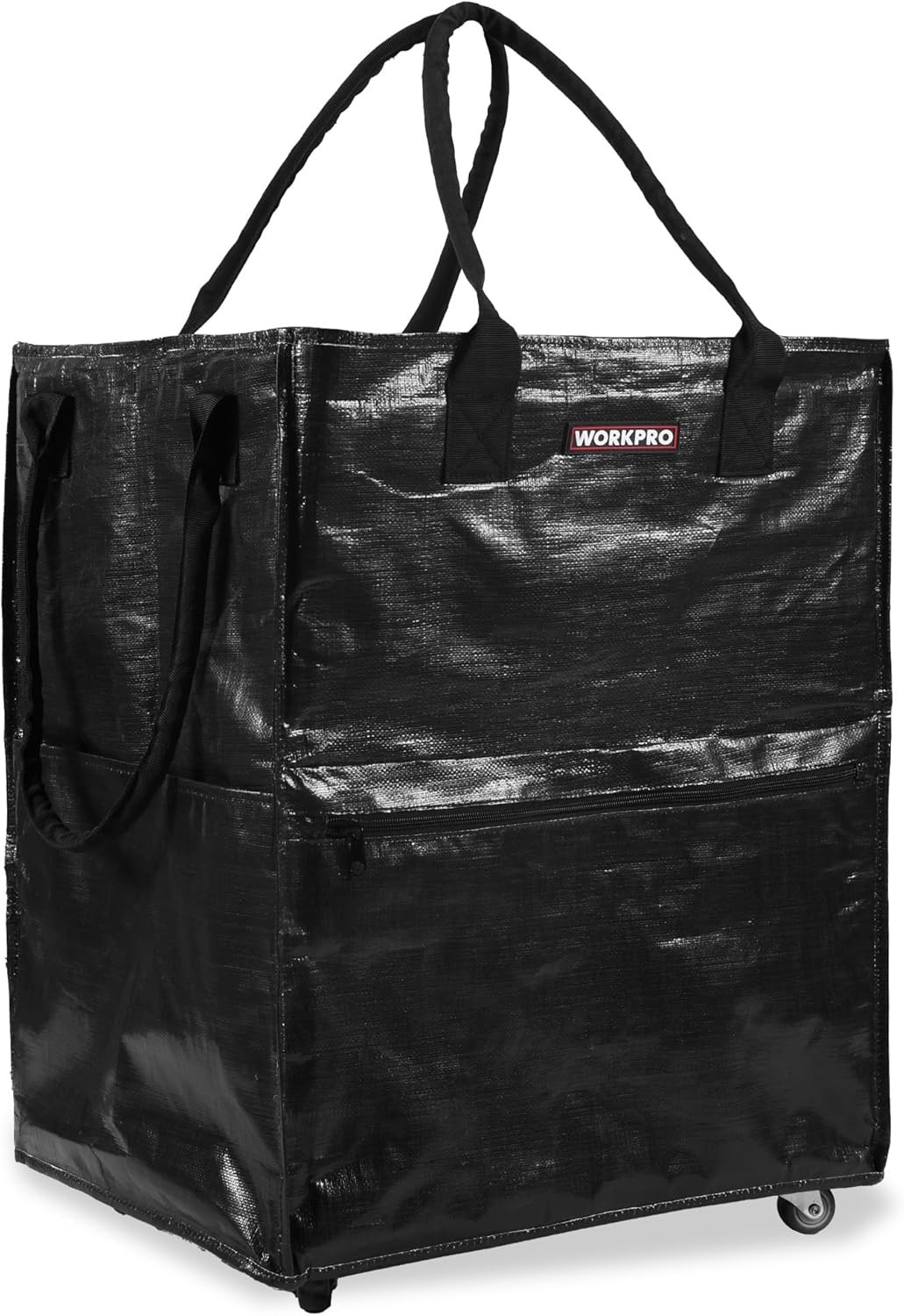 WORKPRO 36-Gallon Large Rolling Grocery Bag Tote 5 Wheels Dual Carry Storage Bag