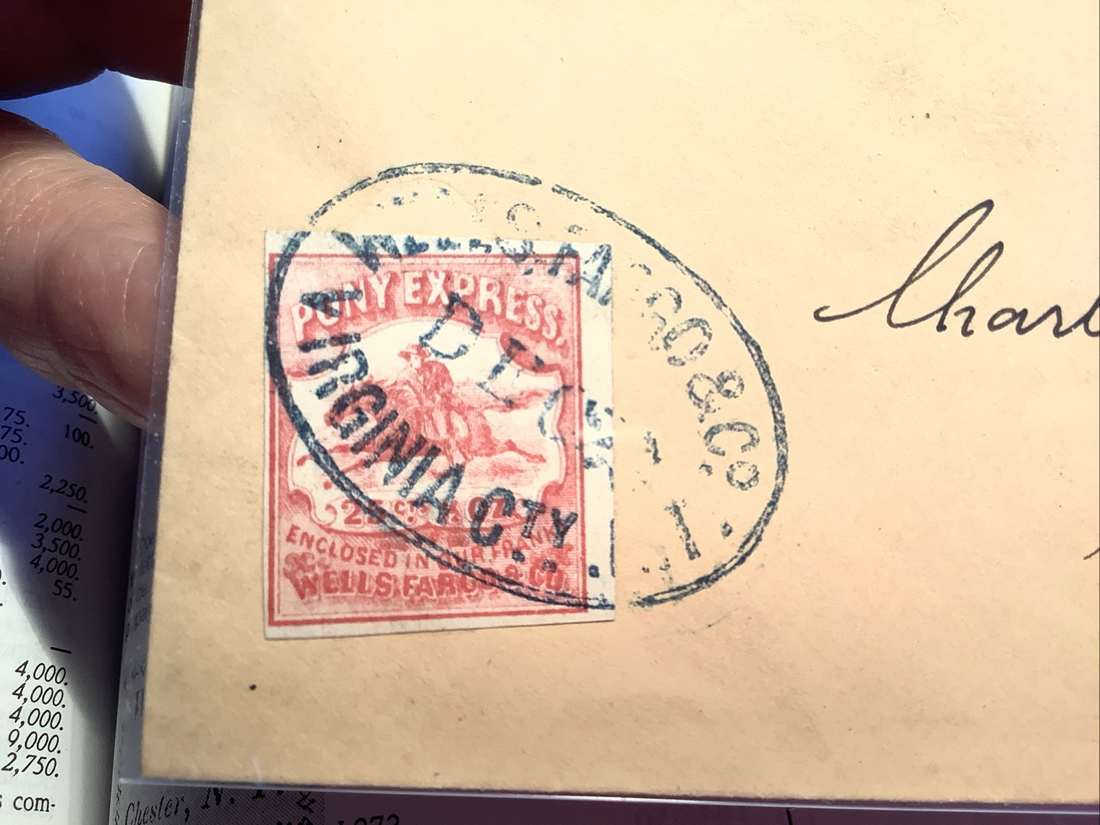 Wells Fargo Pony Express 1862-64 GENUINE 143L9, U5 entire.BUT Bogus Cancel