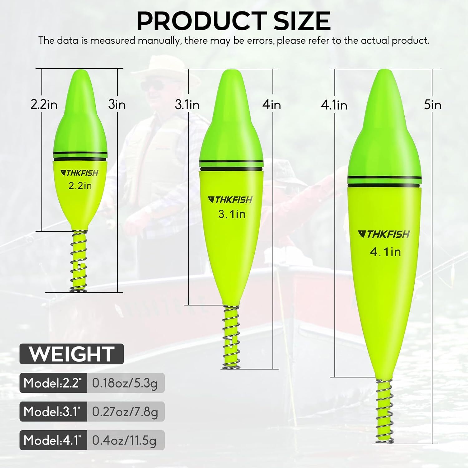 5Pcs Led Lighted Bobbers Fishing Floats and Bobbers Light Up Bobbers Night US