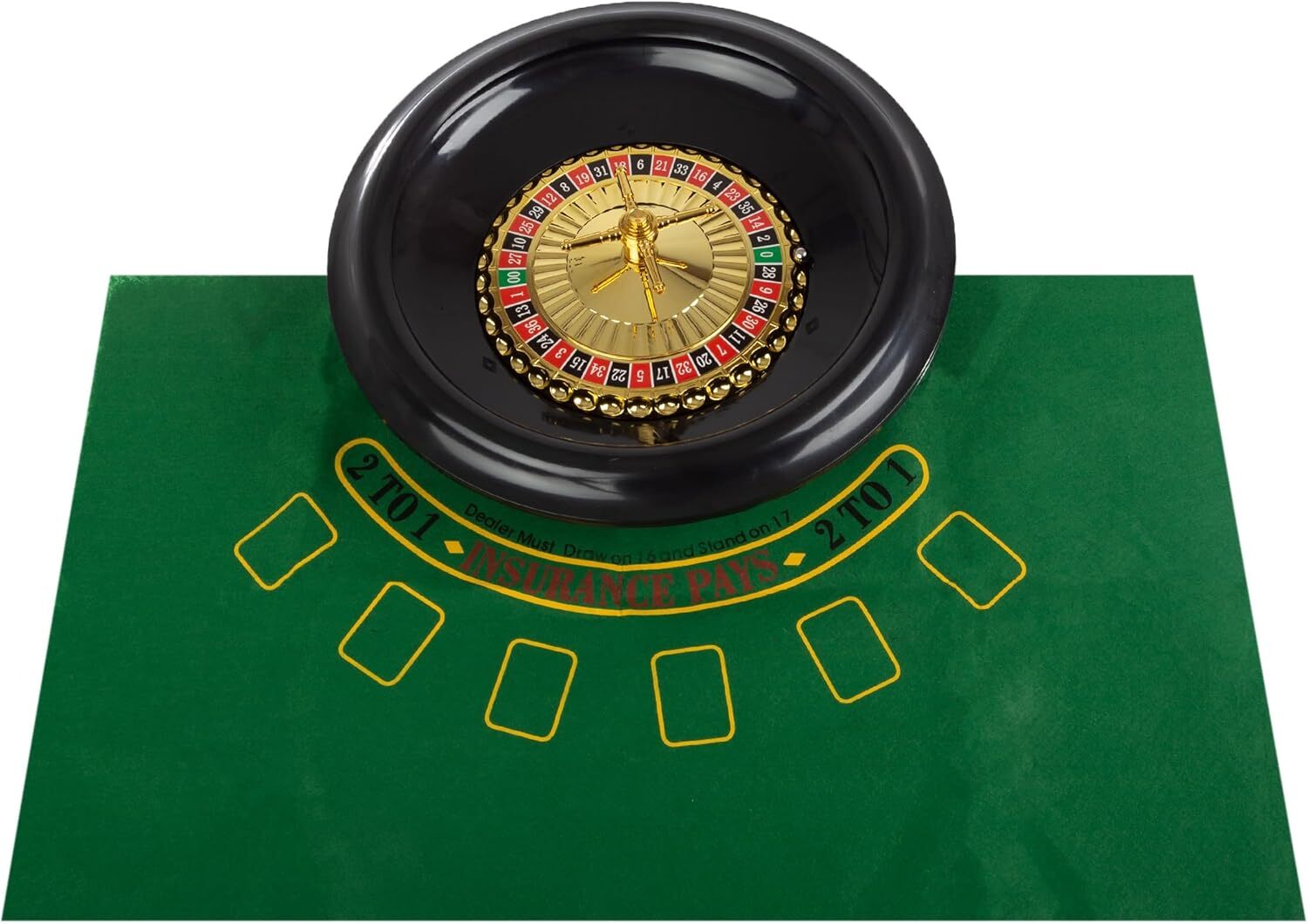 Casino Style 16 inch Roulette Wheel Gambling Gaming Set Large Size Felt FULL SET