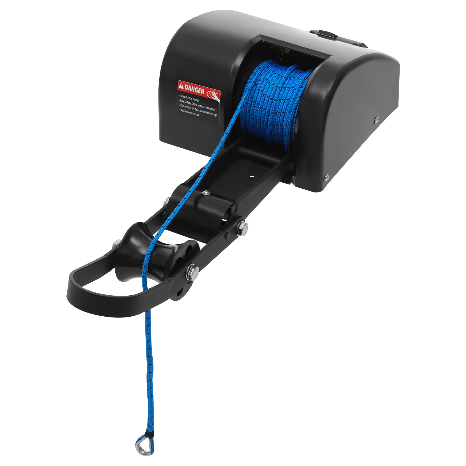 35 Lbs Boat Saltwater Electric Anchor Winch With Wireless Remote Control Black