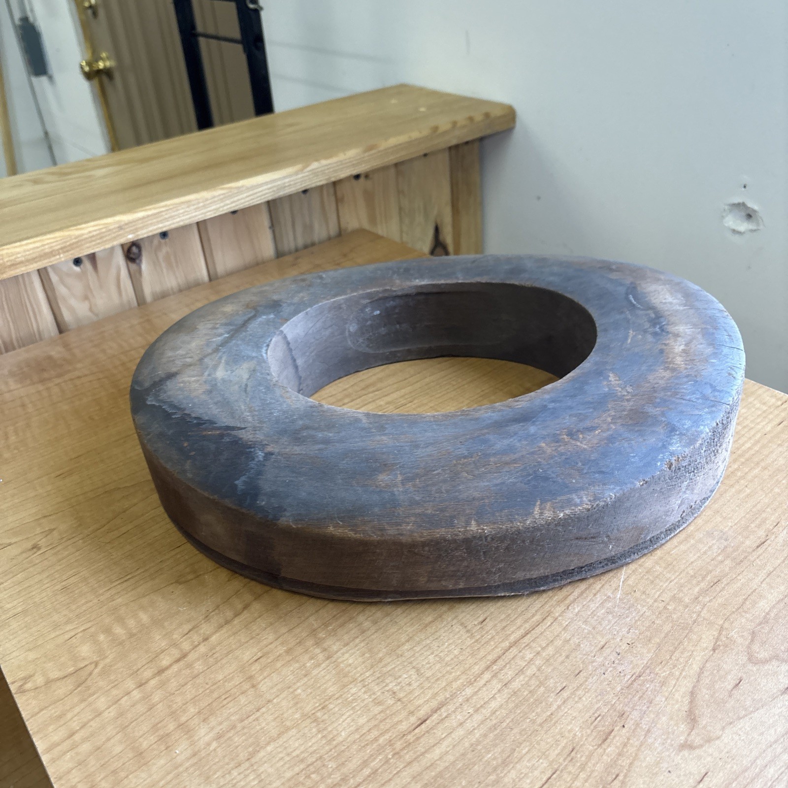 Antique Wooden Block Hat Brim Mold Millinery Form 7 1/8 🔥🔥🔥