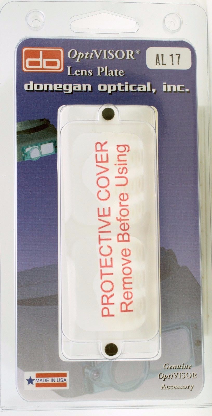 Donegan AL-17 Acrylic OptiVisor® AL Lens Plate #7, 2.75X Magnification at 6"