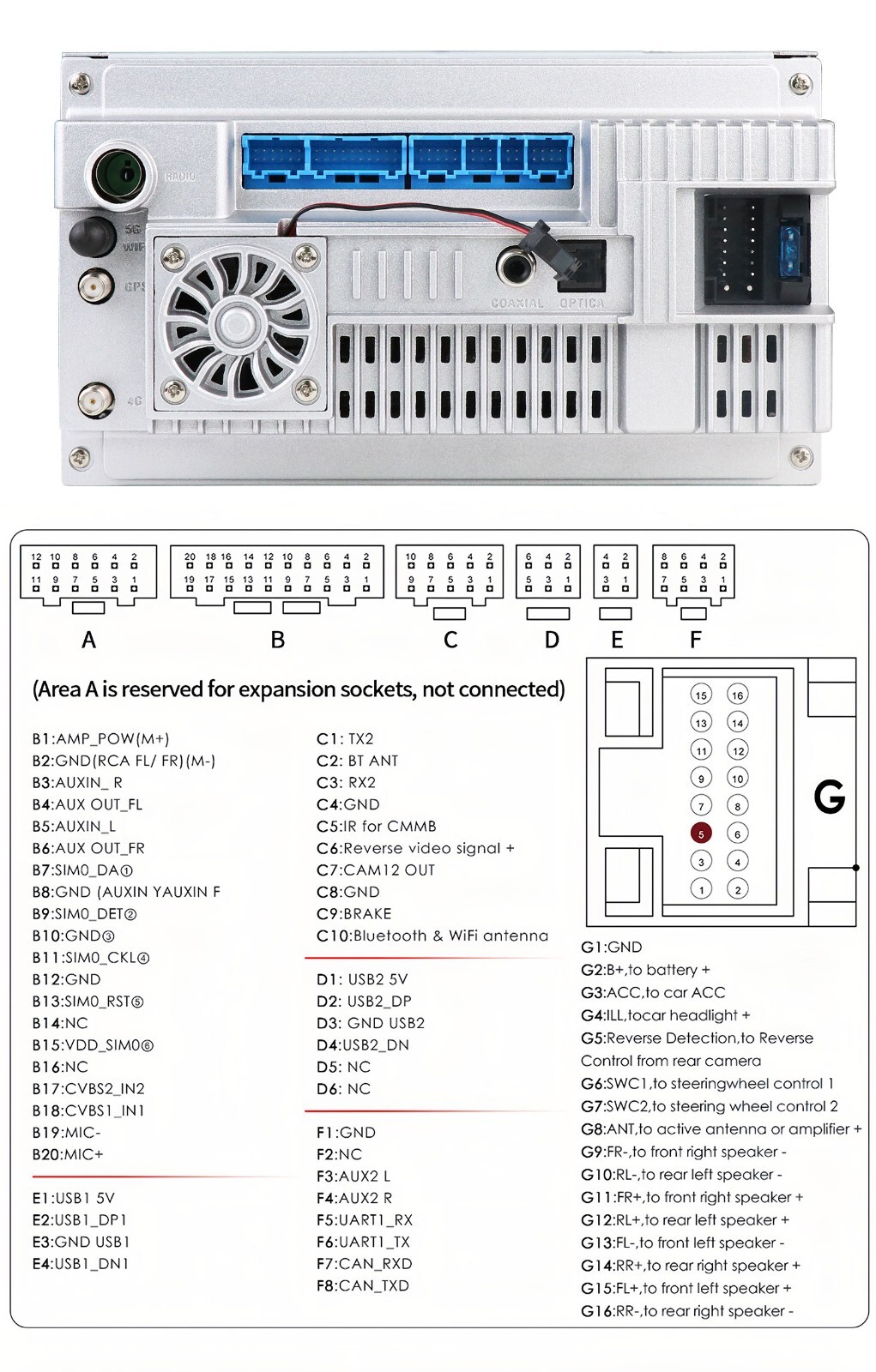 10.33” 6+64GB Android 8Core Single 1 DIN Apple Carplay Car Stereo Radio GPS DSP
