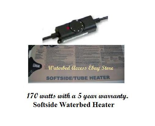 KING SOFTSIDED WATERBED with Dual 95% Waveless, Dual Heaters and Base