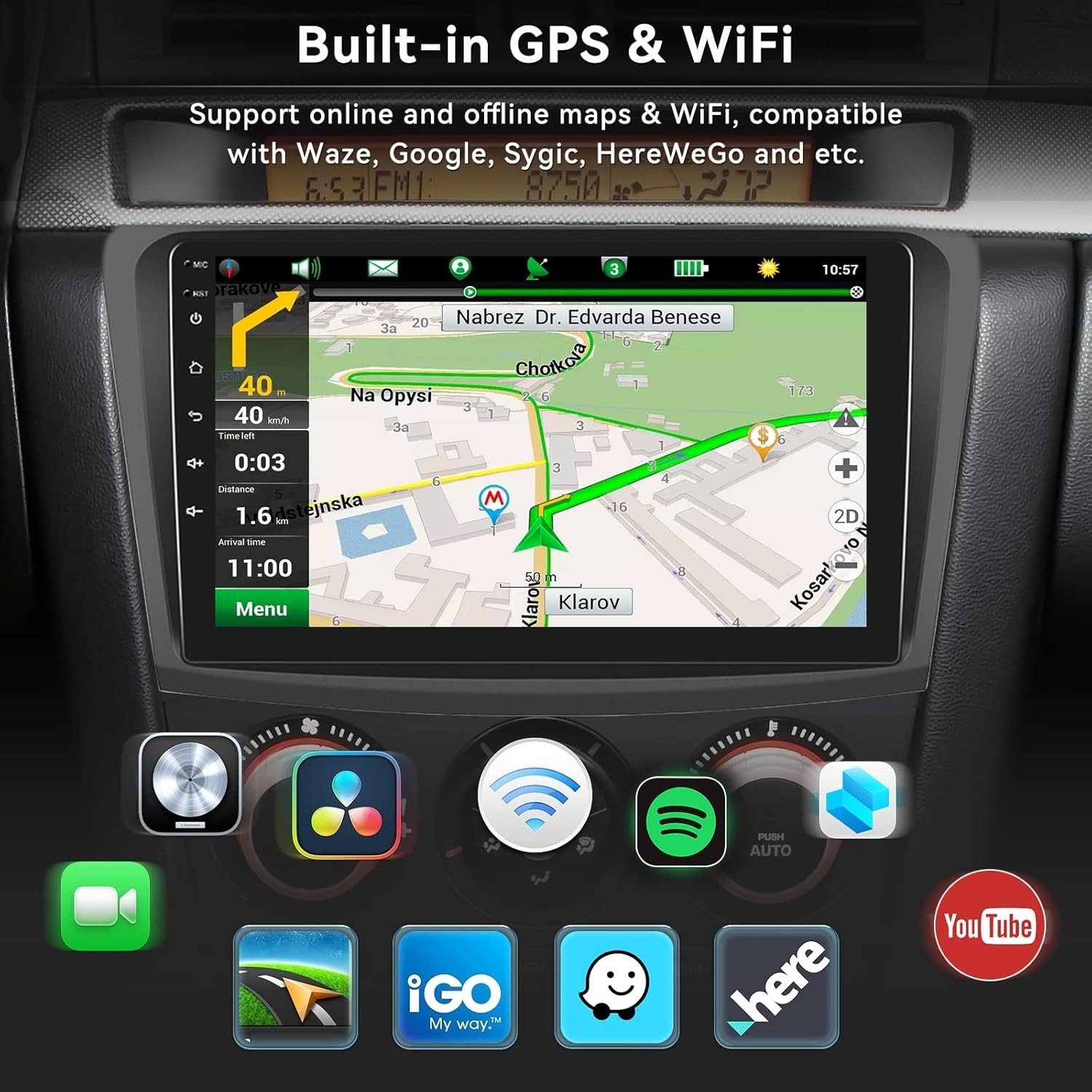 For Mazda 3 2010-2013 10" Android 14 Car Stereo Radio GPS Navi CarPlay BT FM+Cam