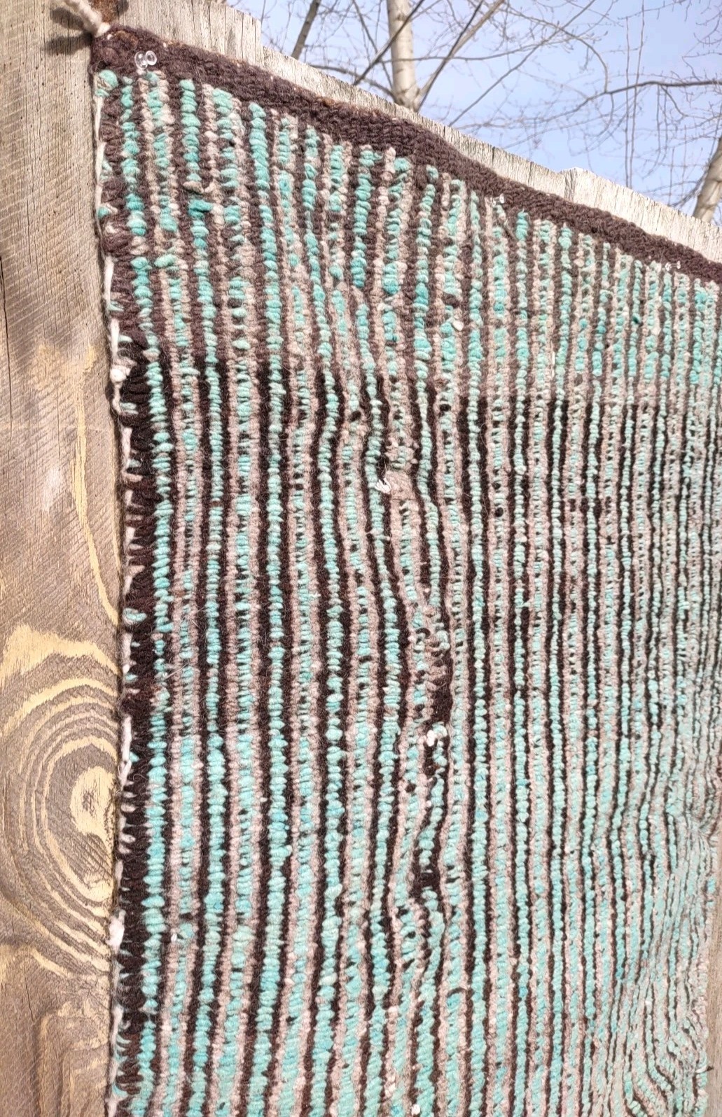 Navajo Rug Antique Native American Indian Twill Weaving Textile 1910 62 x 30