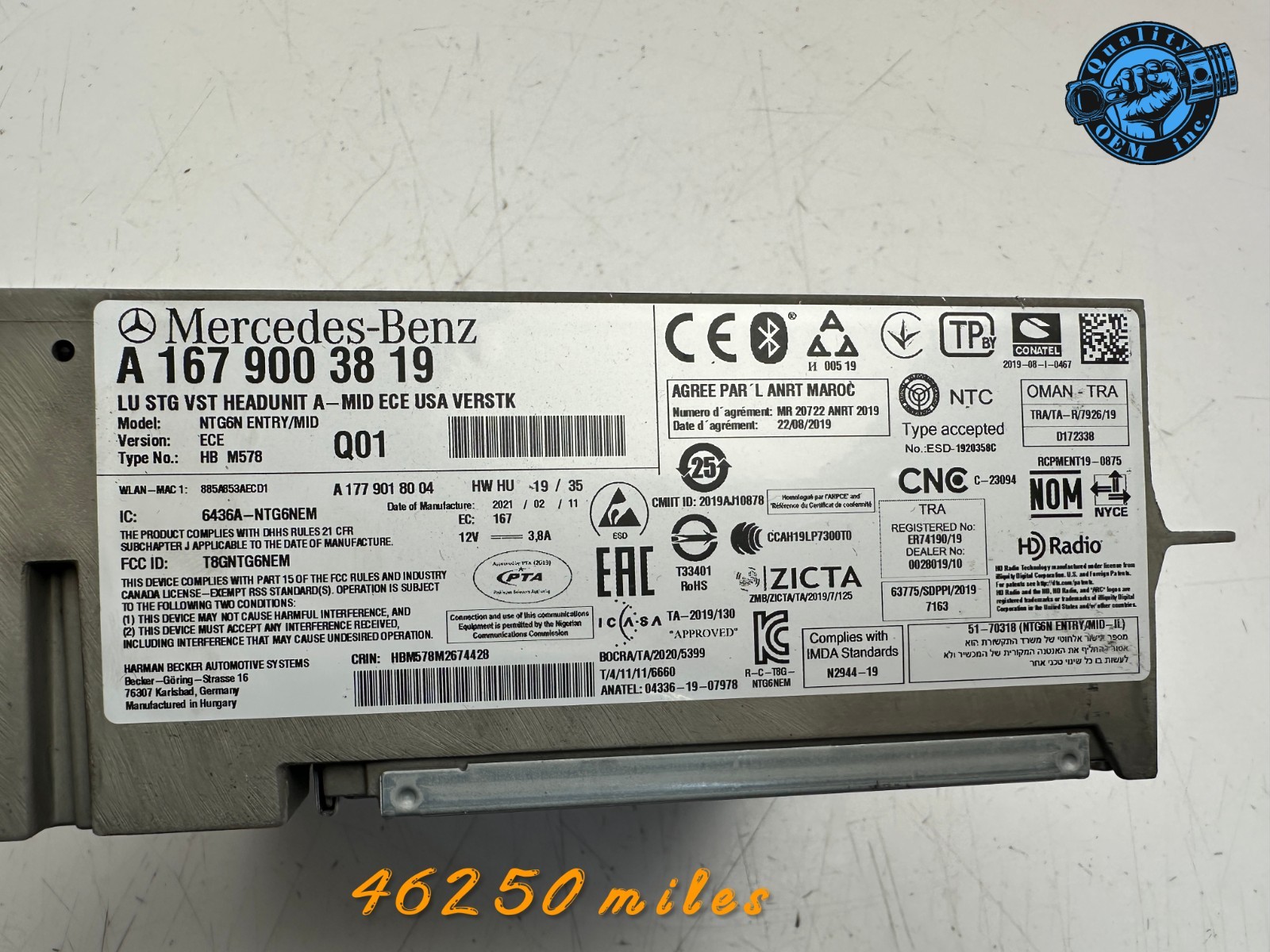 2020-2025 MERCEDES A GLE GLS - AUDIO RADIO RECEIVER HEAD UNIT MODULE A1679003819