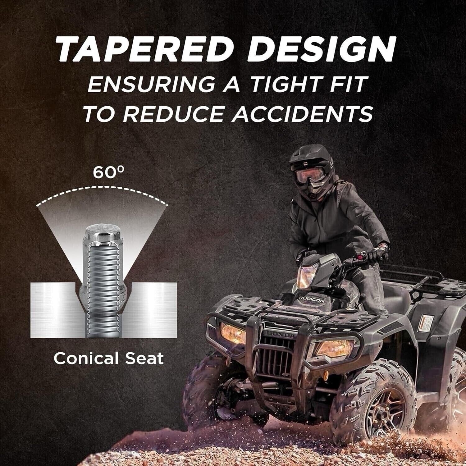 16 Bulge Lug Nuts 2009-2026 Yamaha YFZ 450R YFZ450R ATV Wheel Rim Nut Black