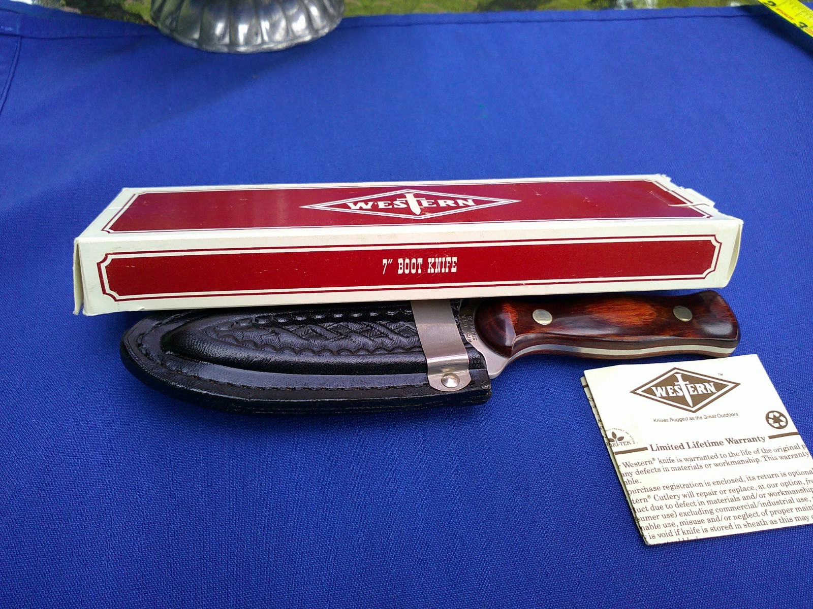 Vintage Western USA W75 Double Edge Boot Knife Dagger Fixed Blade W/Sheath NIB