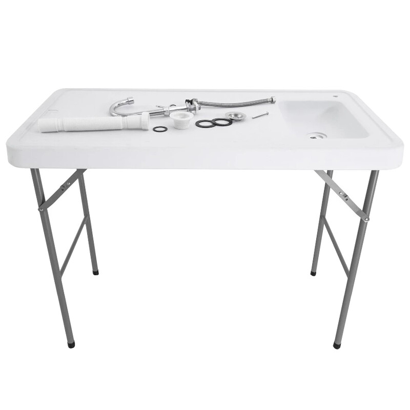Folding Fish Cutting Table Fillet Cleaning Portable Outdoor Camping with/Sink