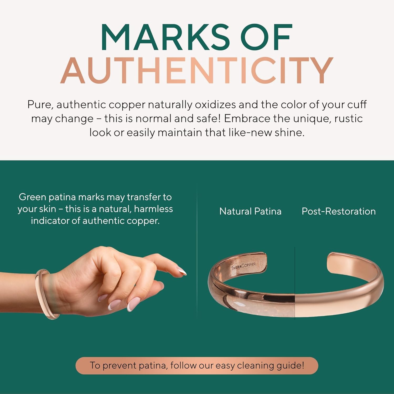 Copper Bracelet for Men & Women — 100% Pure Copper Bracelets — Raw, Solid &