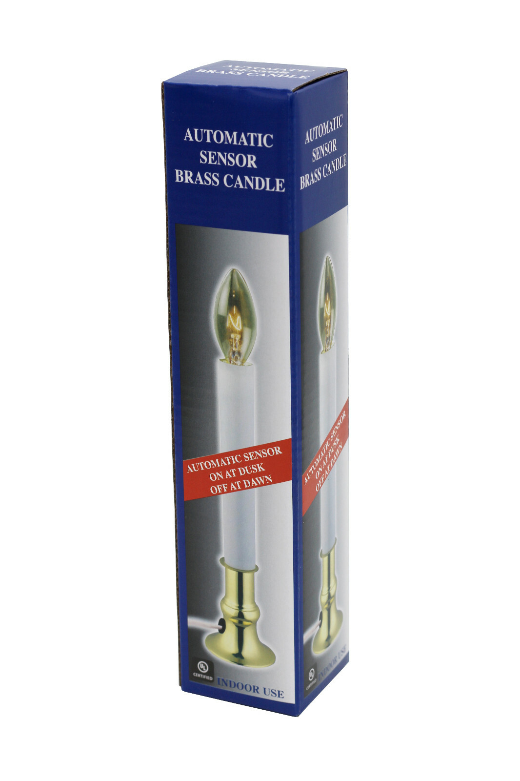 Electric Sensor Window Candle w/ Metal Base,Bulb Dusk to Dawn Sensor Auto On/Off