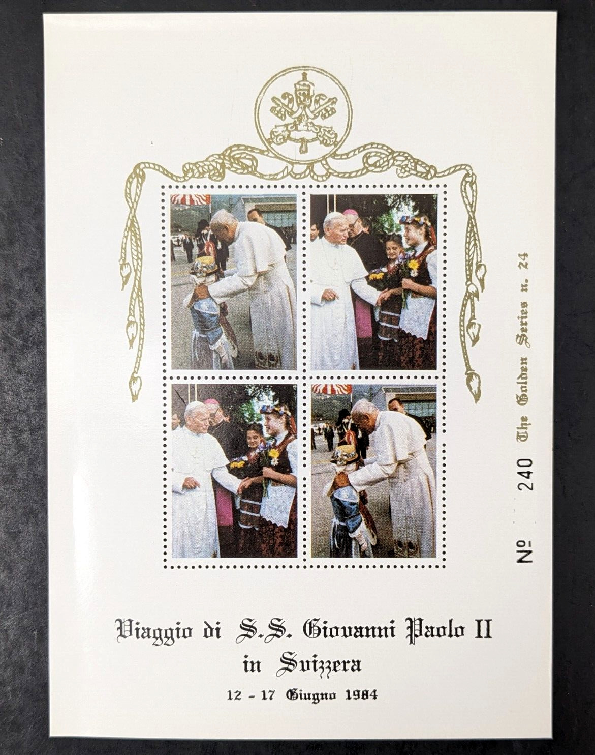 Pope John Paul II Golden Series Trip to Switzerland 10 Covers, Postcards Stamps