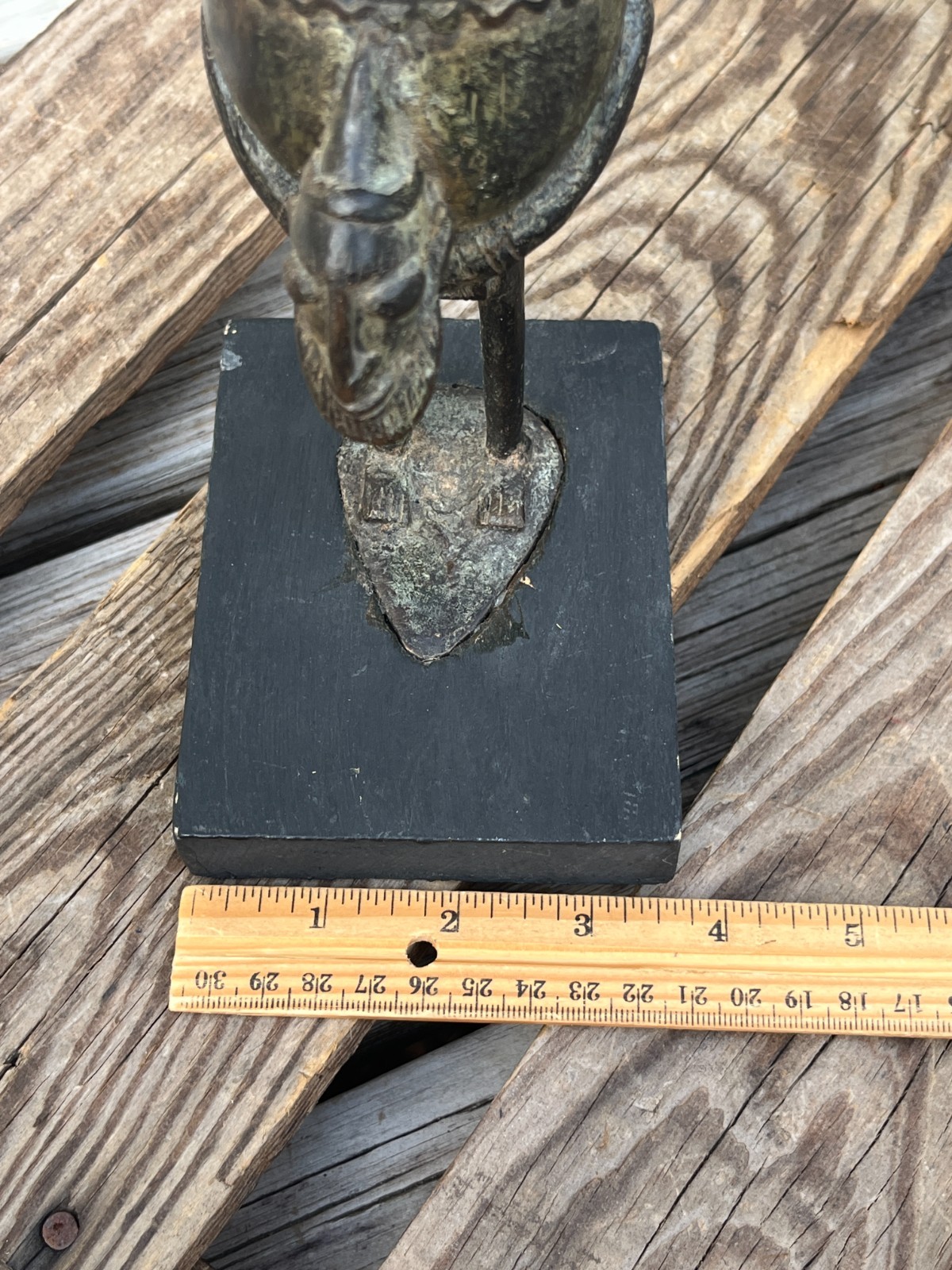 Vintage Mali Bronze Sculpture – Dogon Style Figure Carrying Vessel