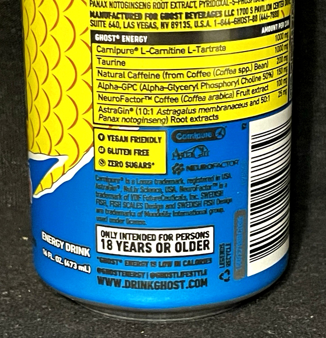 Ghost Swedish Fish Energy Drink Zero Sugar 2 Cans 16 oz Discounted Candy Flavor