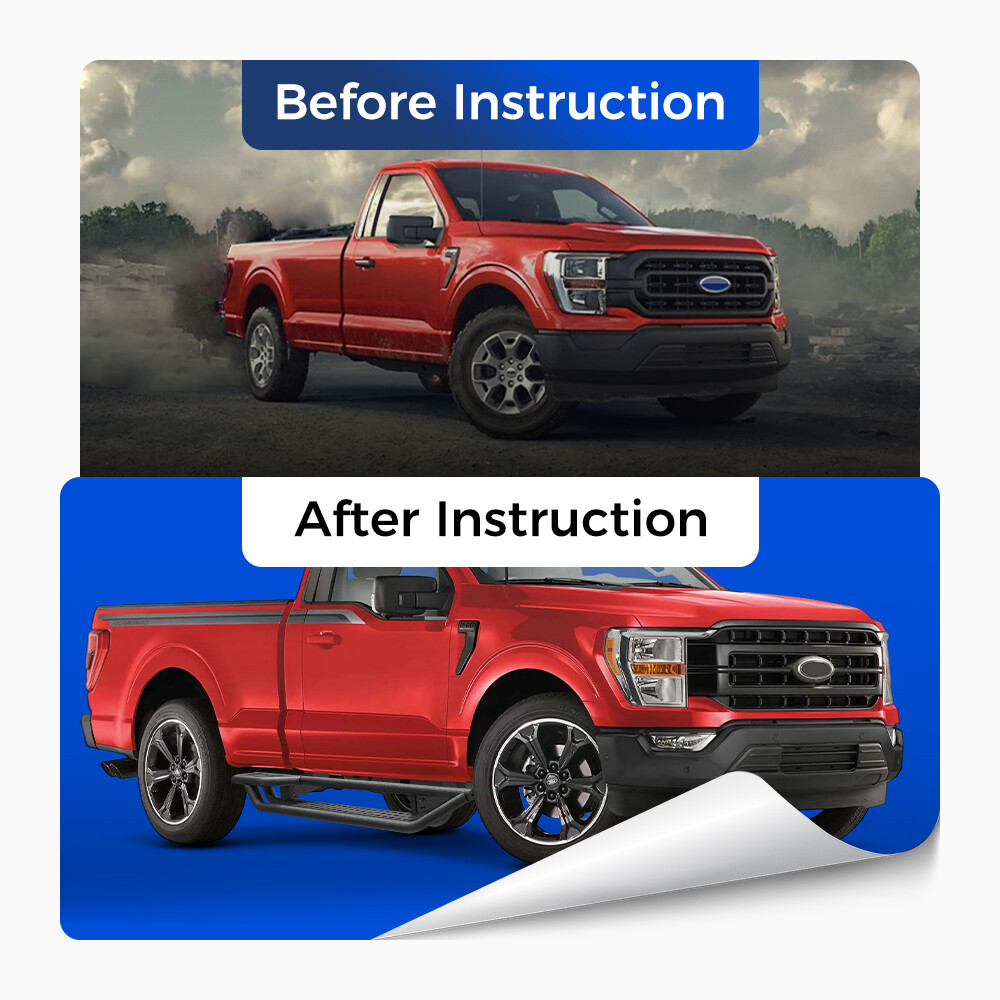 6" Drop Running Boards For 2015-2025 Ford F150 Regular Cab Side Step Nerf Bars