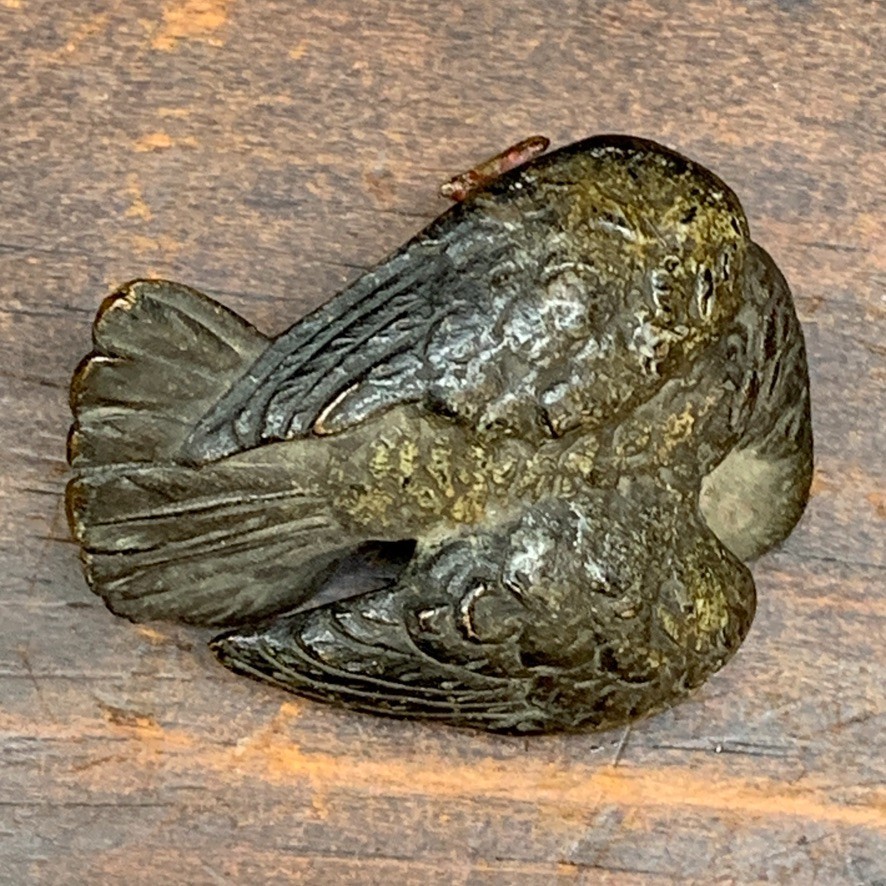 2 Lot Antique Vienna Austrian Cold Painted Bronze Pigeon Bird Figurine Preening