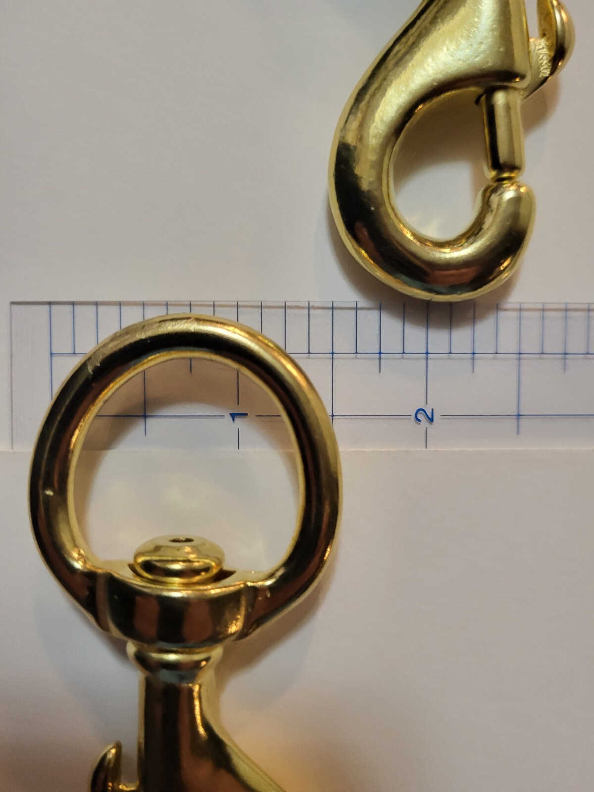 3 5/8" Heavy Duty Solid Brass Swivel Eye Snap Large 1" round Eye (2 Pack) SWL 96
