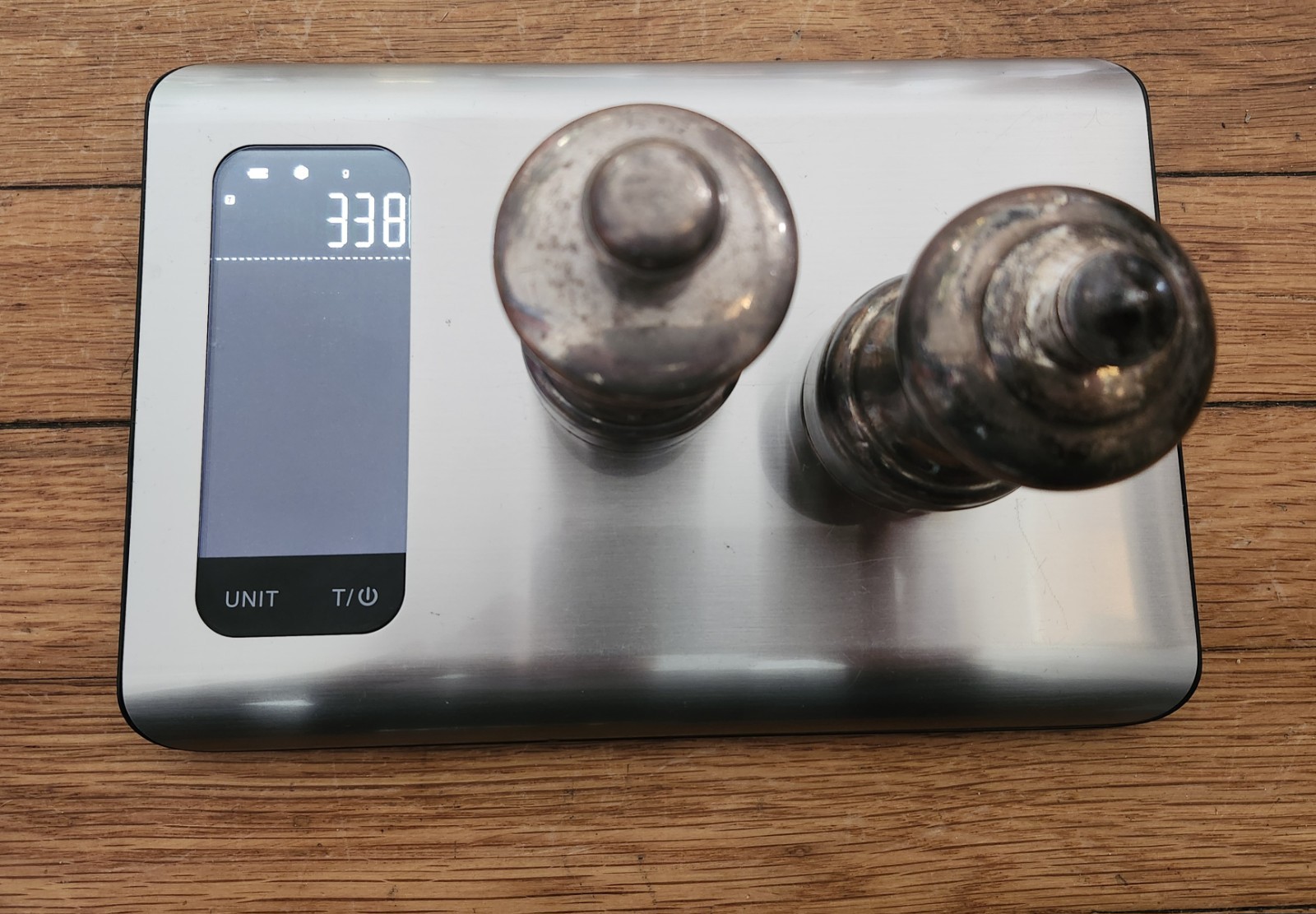 Sterling Silver Pepper Grinder Pair- One GMT Exemplar & One With Shield Hallmark