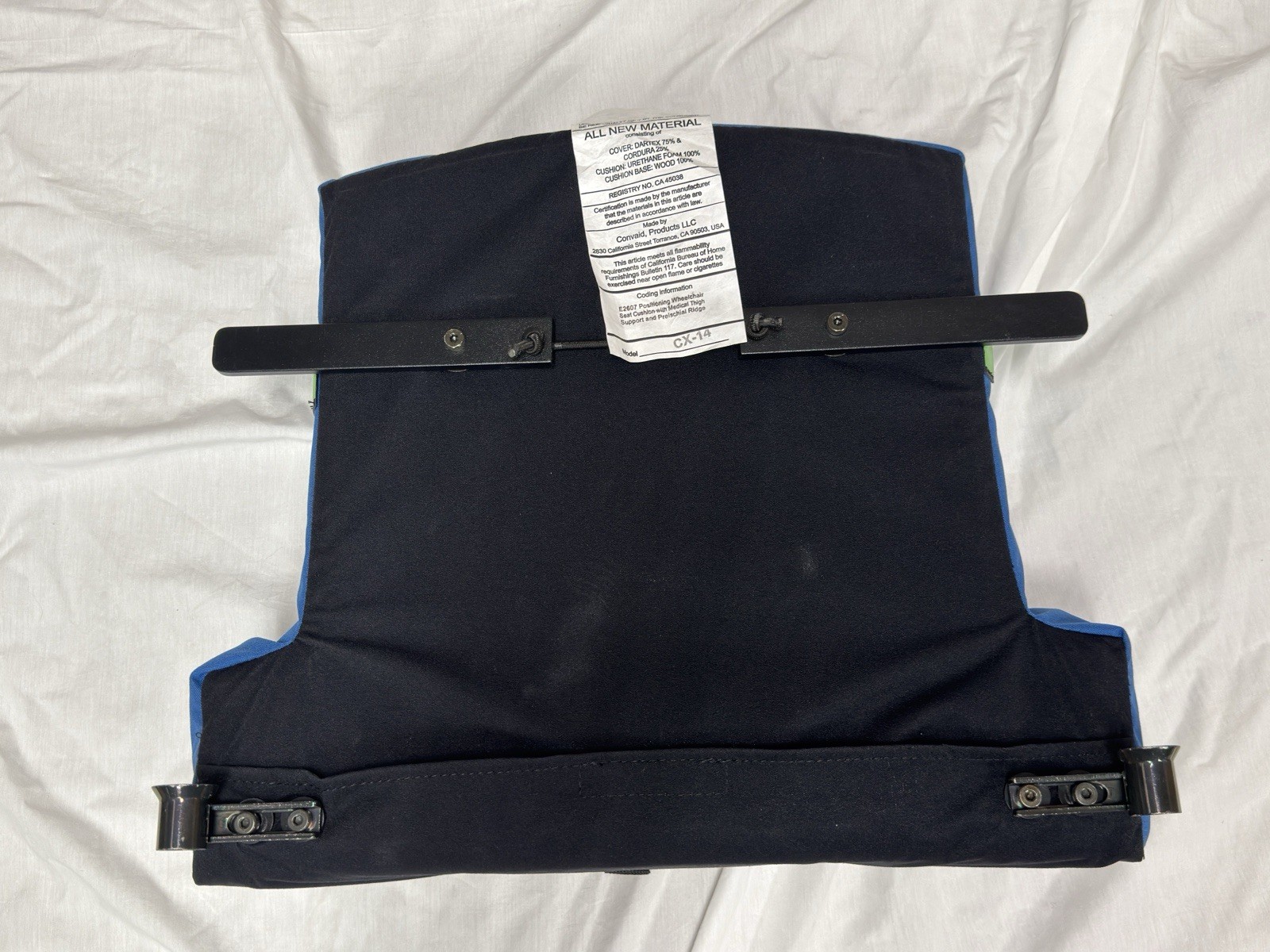 Convaid Cruiser 14 Special Needs Stroller Cushion Black and Blue New Open Box