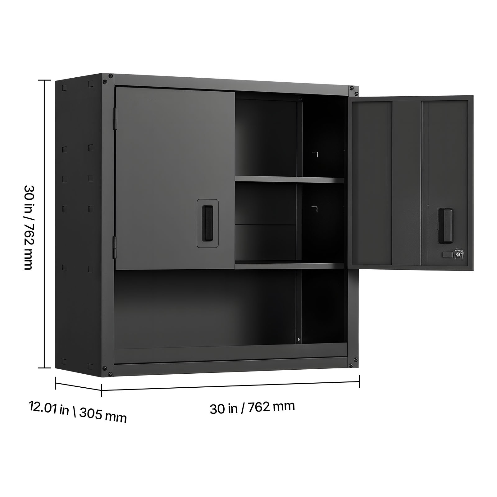 Uimoso 30-Inch Metal Wall Cabinet with Adjustable Shelf for Garage Storage