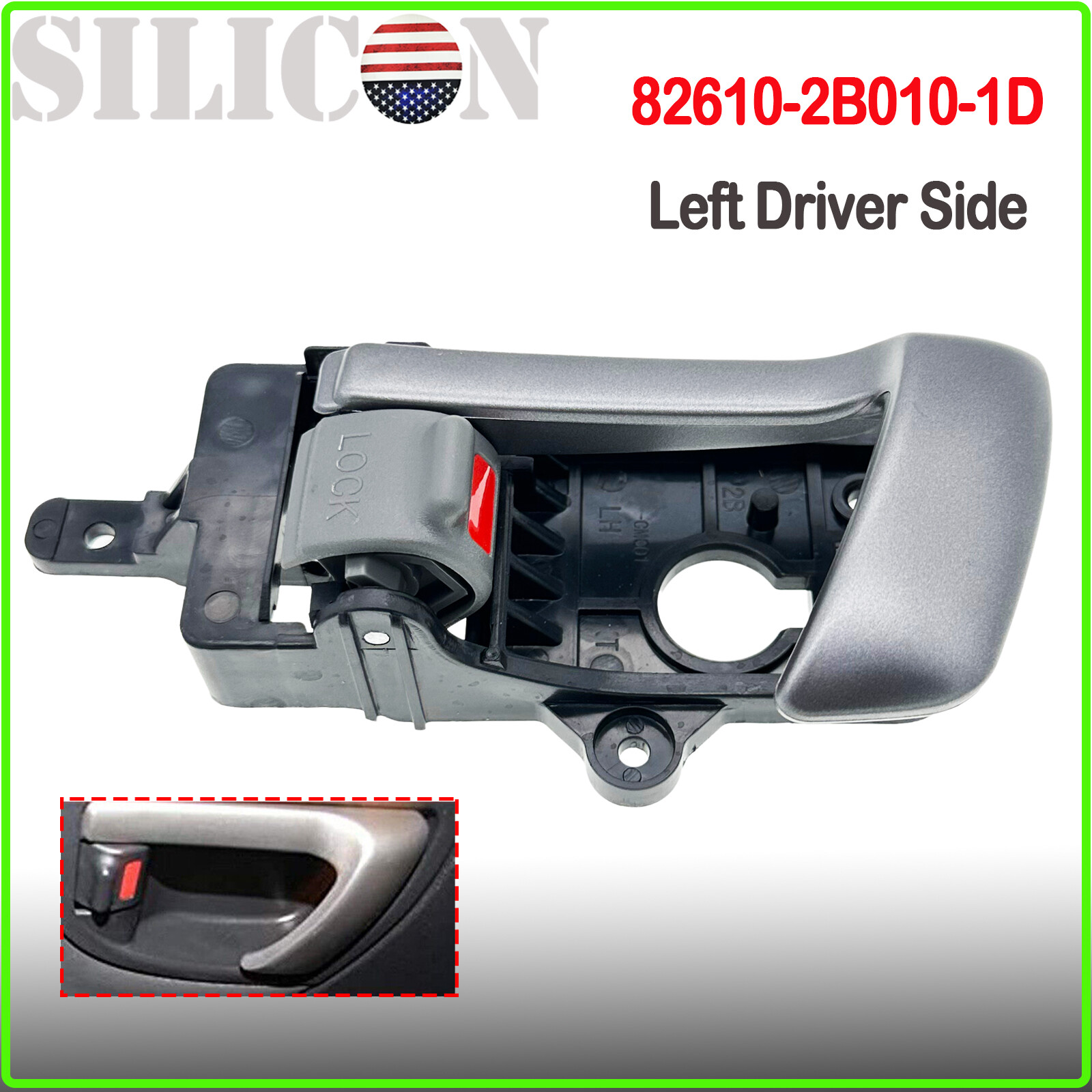 Interior Inner Inside Door Handle Driver Side Fit For Hyundai Santa Fe 2007-2012
