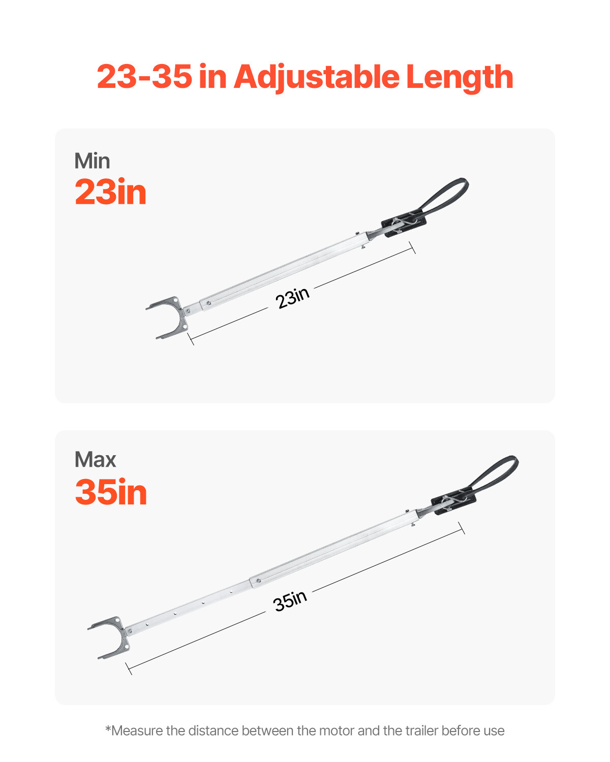 Adjustable Transom Saver 23-35 in Boat Transom Saver with Composite Head