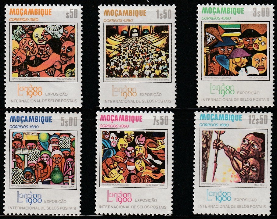 Mozambique    1980    Sc # 687-92    Paintings    MNH    OG