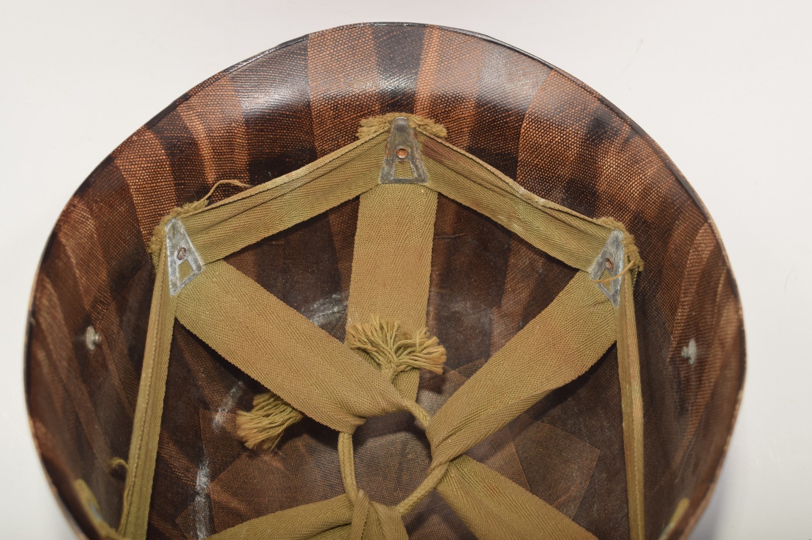 Original WWII US Military Westinghouse M1 Helmet Liner w/ Unpainted A-Washers