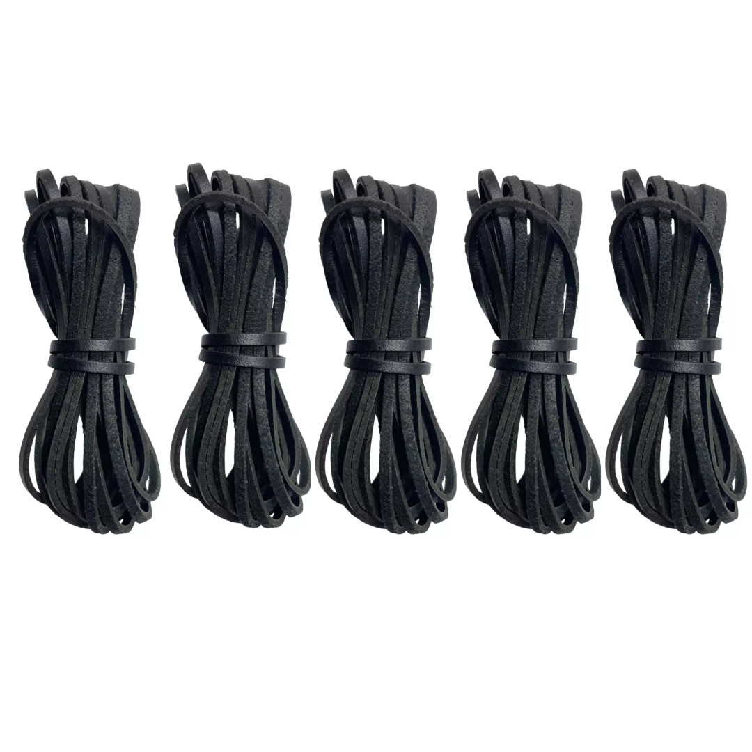 3mm Flat Genuine 25 ft Leather Cord, 8.33 Yards 5 Pack Strip Lace for Crafting