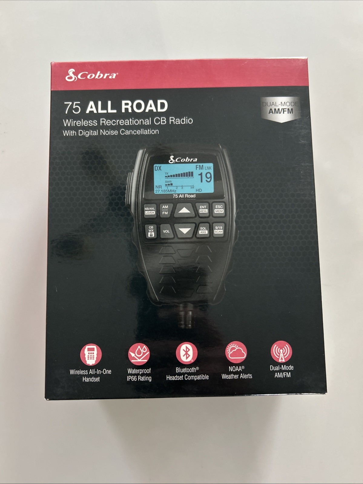 Cobra 75 All Road Wireless CB Radio Dual-Mode AM/FM Bluetooth NOAA IP66 New