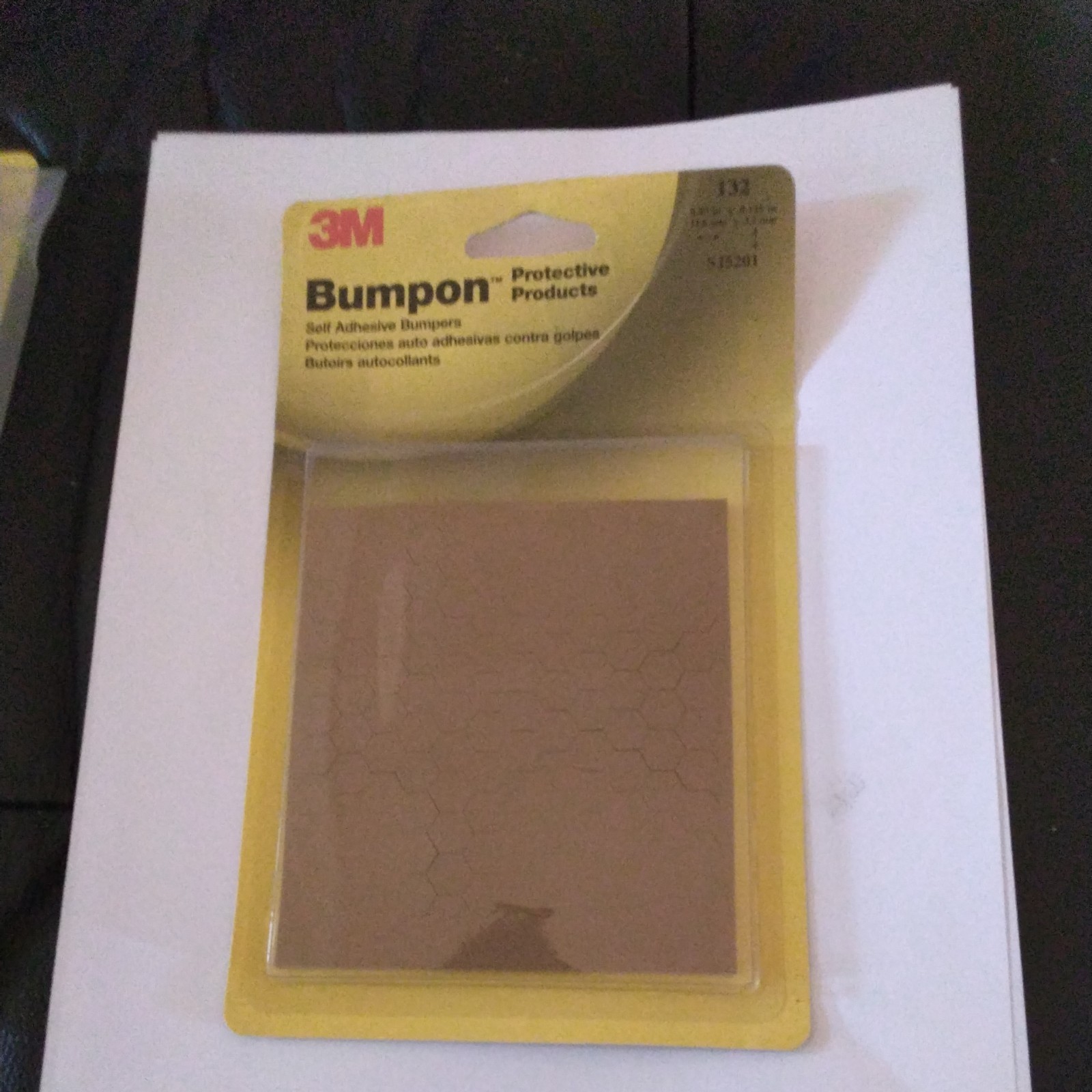 SELF ADHESIVE BUMPERS, BROWN, 132 PCS, 0.43" x 0.125" HEXAGON, 3M#SJ4021