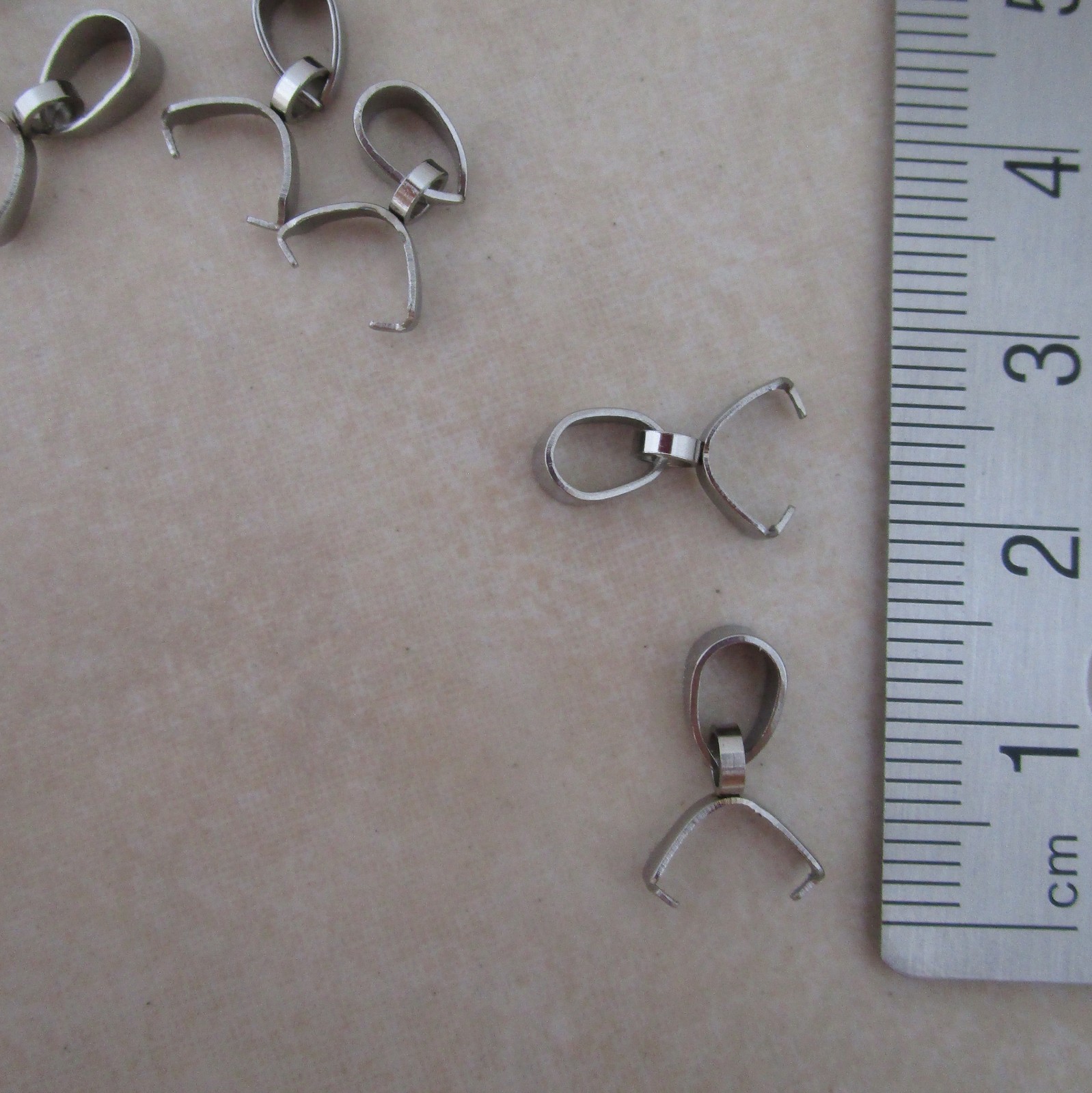 10 stainless steel small pinch bails 13mm