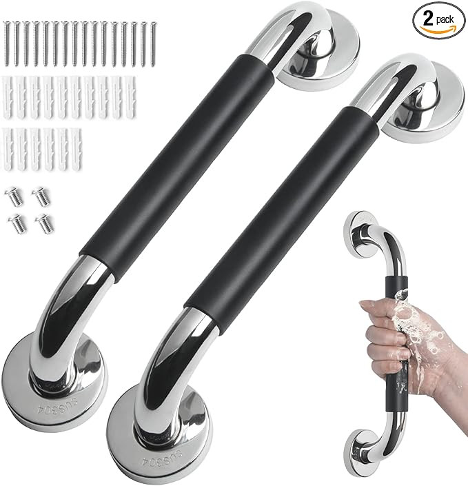 Stainless Steel Shower Grab Bar w/Anti Slip Rubber Grip for Bathroom Handrail US