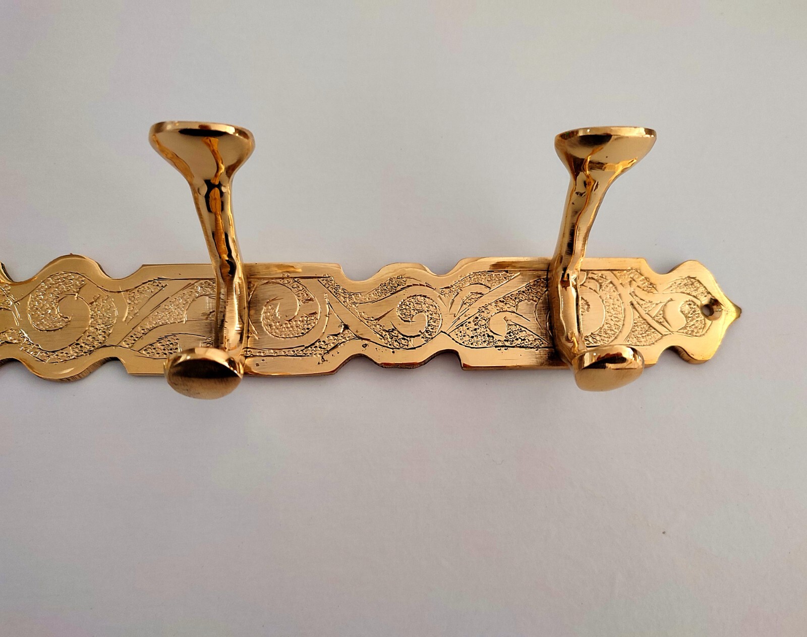 Handcrafted Double Brass Hooks, Moroccan Style Bathroom Brass Hooks.